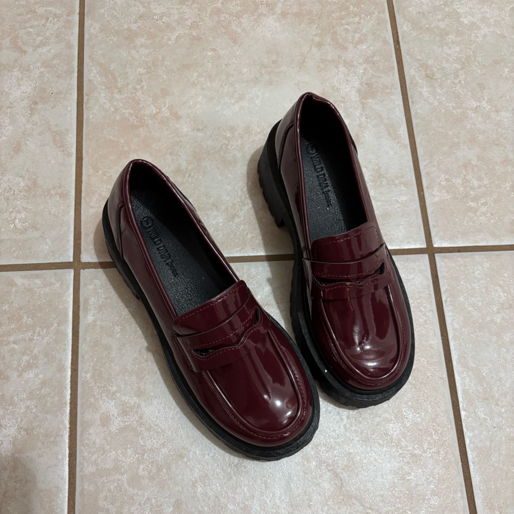Maroon loafers